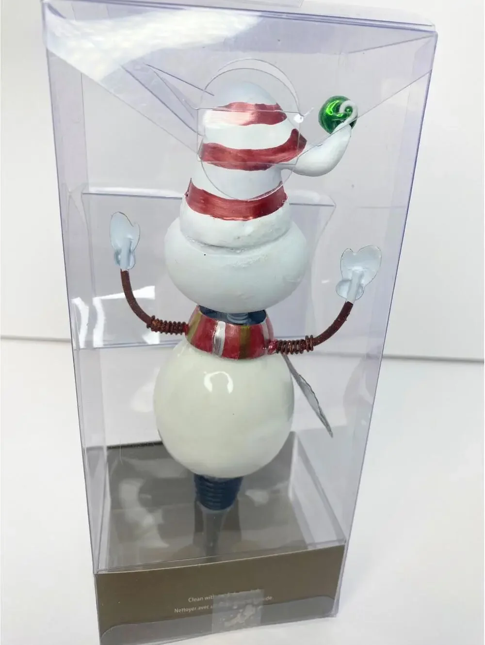 Pier One Snowman Metal Bottle Topper NEW Christmas